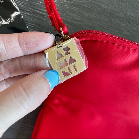 NWT Giorgio Armani Bright Red Fold Over Beauty Purse Wallet - Picture 4 of 10